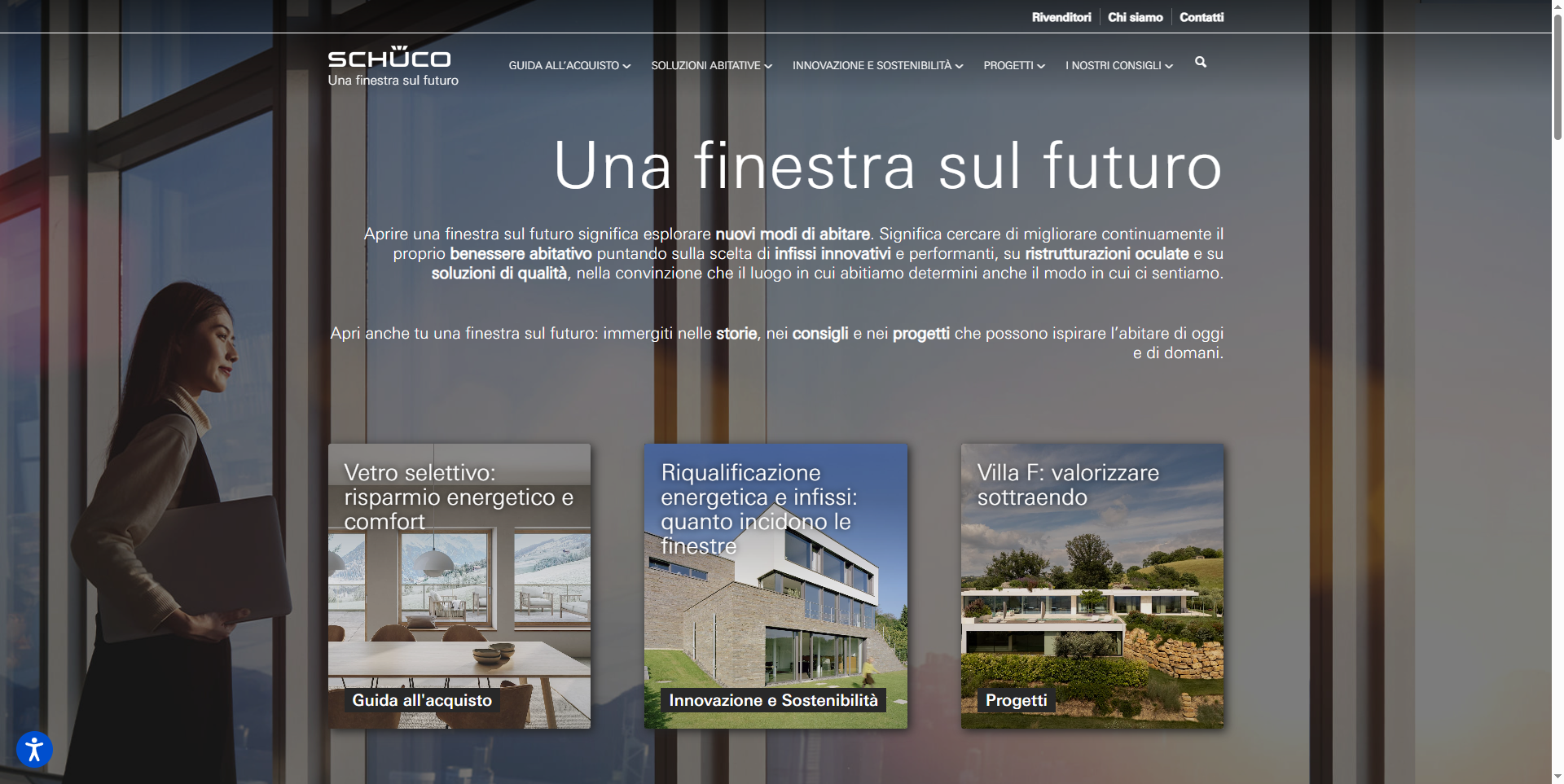 Anteprima del sito web realizzato per Schüco — caso studio Magister di QuadroDigitale